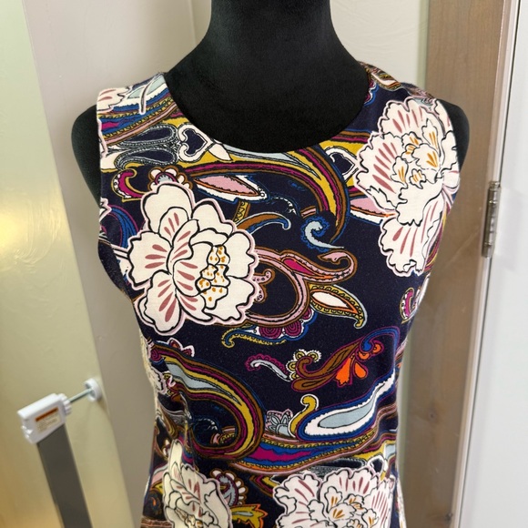 The Limited‎ A-Line Sleeveless Stretch Dress Floral Abstract Colorful Paisley 2 - Picture 2 of 9